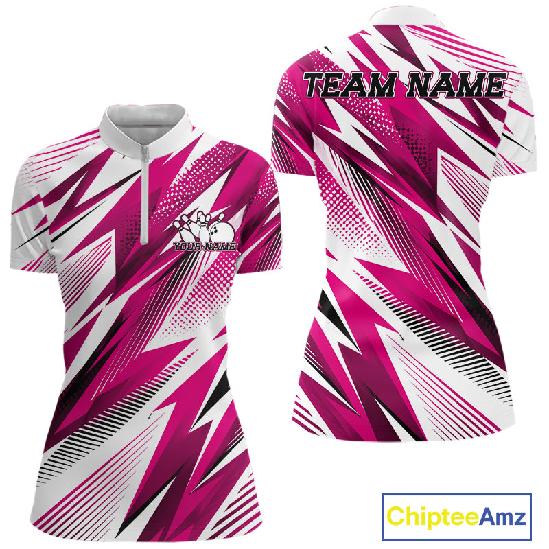 Pink and white sports jersey with black accents and 'Team Name' text on a white background.