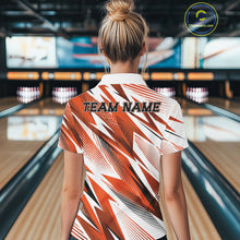 Load image into Gallery viewer, Person wearing a bowling shirt with 'TEAM NAME' text in a bowling alley.