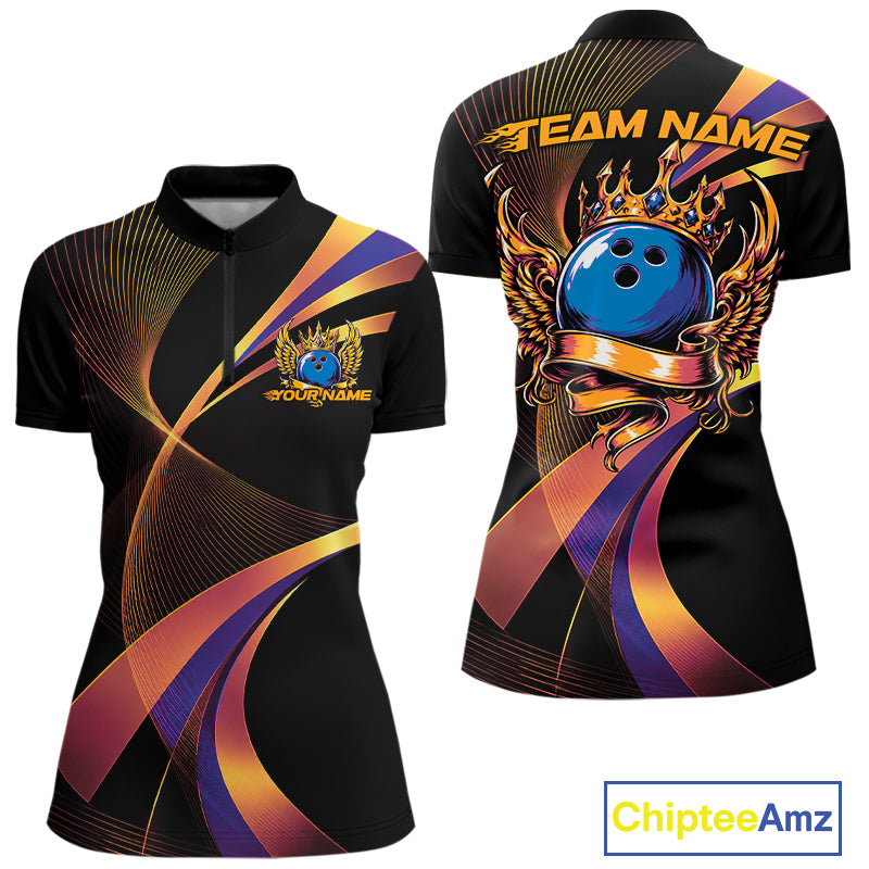 Bowling shirt with colorful design and 'Team Name' text on a white background