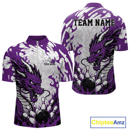 Purple and white sports jersey with dragon design on a white background