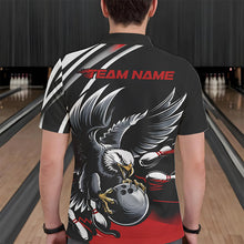 Load image into Gallery viewer, Custom Black And Red Eagle Bowling Jerseys, Bowling Team Men Polo Shirts Bowlers Outfits IPHW8886