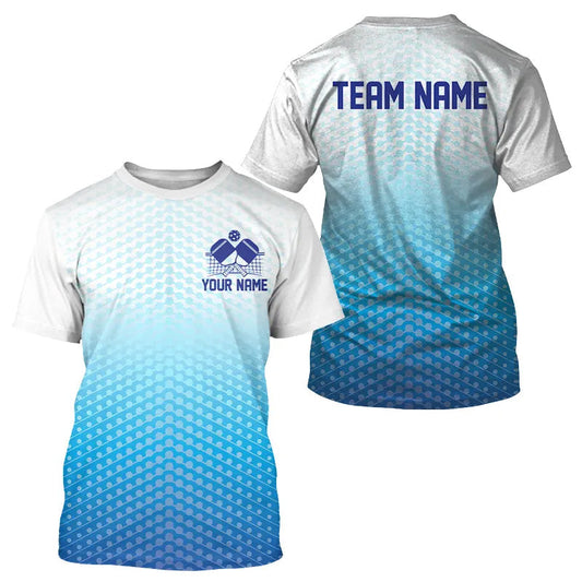 Custom Blue Pickleball T-Shirts For Men, Pickleball Team Shirt With Name IPHW7447