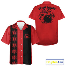 Load image into Gallery viewer, Custom Retro 50S Christmas Bowling Button Up Shirts, Vintage Xmas Bowling Shirt IPHW10105
