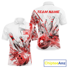 Load image into Gallery viewer, Custom Black And Red Men Bowling Team Shirts, Bowling League Shirt Bowlers Outfit IPHW10782
