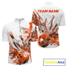 Load image into Gallery viewer, Custom Black And Orange Men Bowling Team Shirts, Bowling League Shirt Bowlers Outfit IPHW10785