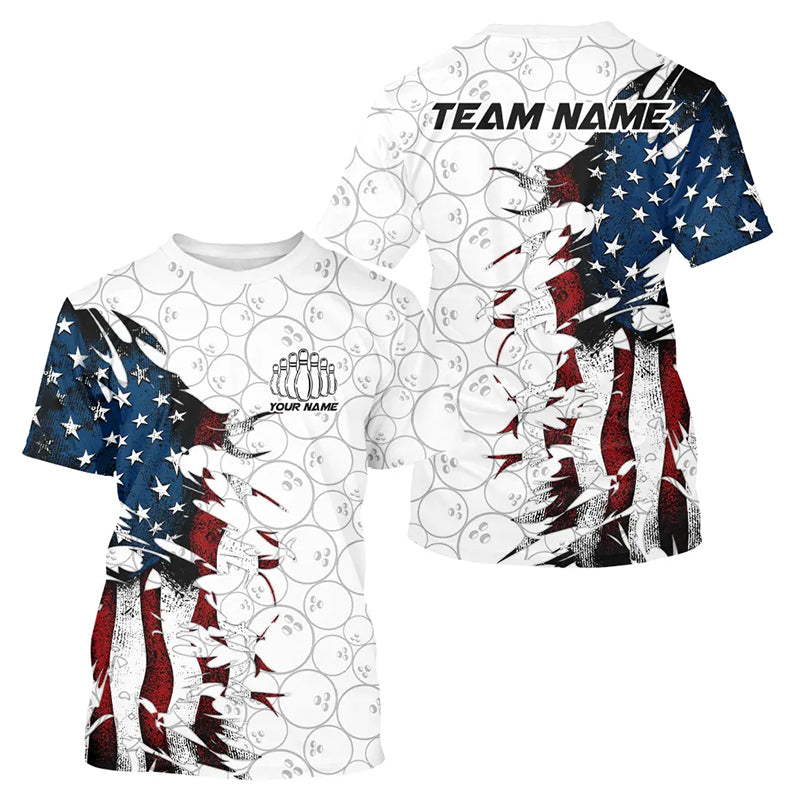 Vintage American Flag Custom Patriotic Bowling For Men And Women, Outfits Bowling IPHW6984