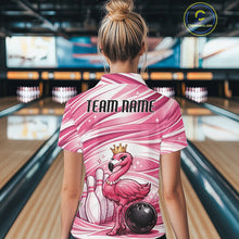 Load image into Gallery viewer, Sassy Classy Flamingo Queen Custom Women Bowling Quarter-Zip Shirts, Slay Ladies Outfits IPHW11021