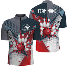 Load image into Gallery viewer, Custom Patriotic Bowling Shirts For Men, Red White And Blue Bowling Team League Shirt IPHW7530