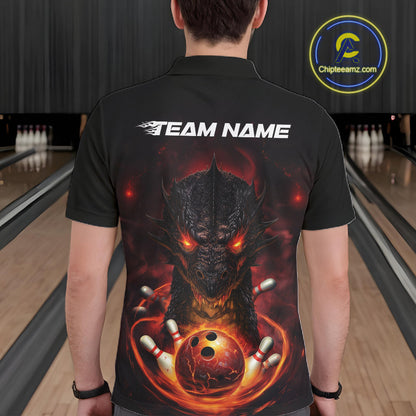 Custom Dragon Bowling Team Men Polo Shirt, Dragon Bowling Jersey Bowlers Outfit IPHW10271