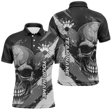 Load image into Gallery viewer, Personalized Skull Bowling Shirt For Men Custom Team'S Name Flame Bowler Jerseys IPHW5168
