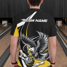 Load image into Gallery viewer, Custom Black And Yellow Eagle Bowling Jerseys, Eagle Bowling League Shirt Team Uniform IPHW10813
