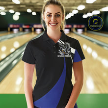 Load image into Gallery viewer, Custom Black And Blue Eagle Bowling Jerseys, Eagle Bowling League Shirt Team Uniform IPHW10815