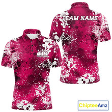 Load image into Gallery viewer, Red and white polo shirt with 'Team Name' text on a white background, featuring Chiptee Amz branding.