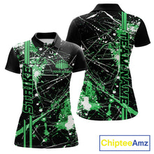 Load image into Gallery viewer, Custom Black And Green Splatter Camo Strike Bowling League Shirts, Women Bowling Jerseys IPHW10653