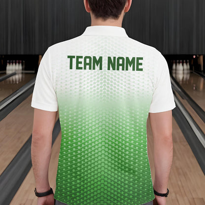 Custom Name Green Bowling Jerseys For Men, Bowling League Polo Shirt Bowler Outift IPHW10658