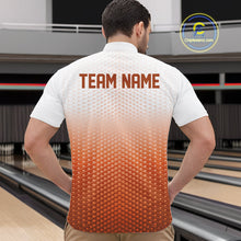 Load image into Gallery viewer, Custom Name Orange Bowling Jerseys For Men, Bowling League Quarter-Zip Shirt Bowler Outift IPHW10659