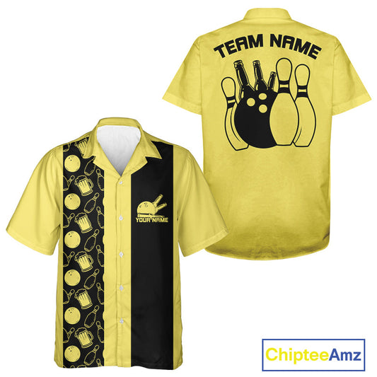 Custom Vintage Bowling And Beer Men And Women Shirts, Retro Bowling Beer Shirt IPHW10084