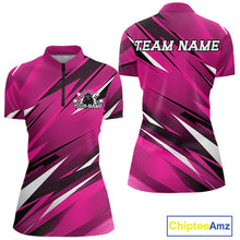 Load image into Gallery viewer, Pink sports jersey with black and white designs, 'Team Name' text, and Chiptee Amz branding.