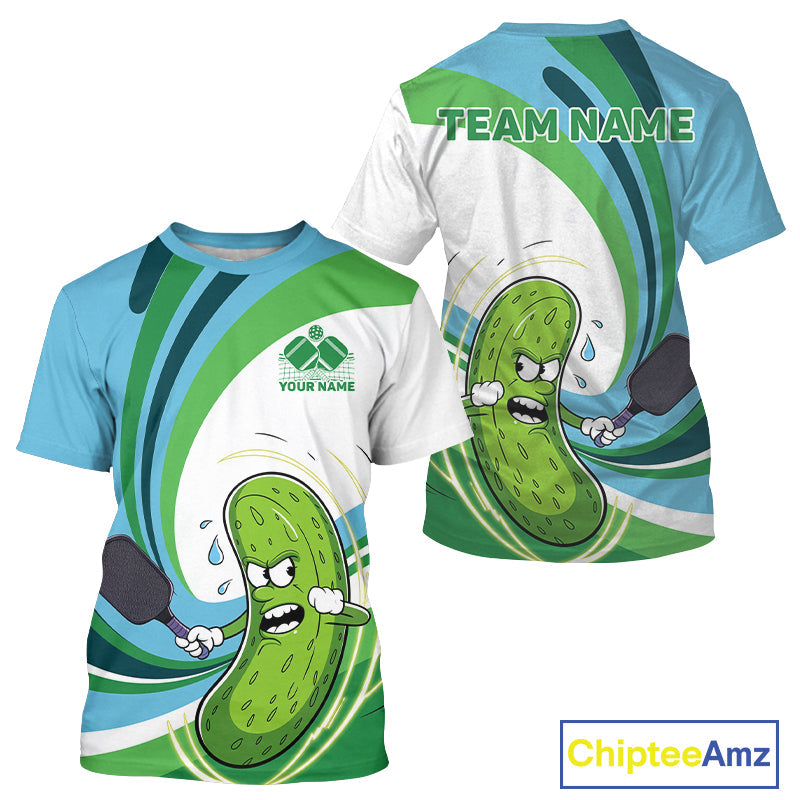 Custom Funny Pickles Play Pickleball T-Shirts For Men, Pickleball Team IPHW9433