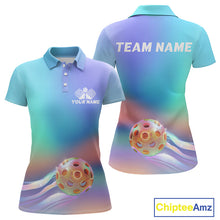 Load image into Gallery viewer, Custom Holographic Gradient Pickleball Polo Shirts For Women, Pickleball Tournament Shirt IPHW9434