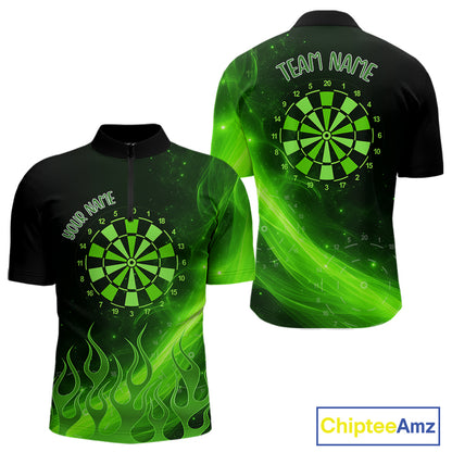 Dartboard 3D Lightning Darts Shirt For Men Custom Name & Team Jersey | Opt2 - Green NYN0646