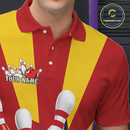 Custom Arizona Flag Bowling Polo Shirts For Men, Bowling Tournament Shirt IPHW9264