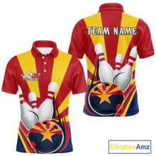 Load image into Gallery viewer, Custom Arizona Flag Bowling Polo Shirts For Men, Bowling Tournament Shirt IPHW9264