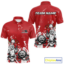 Load image into Gallery viewer, Red Custom Drunk Bowling Ball And Pin Funny Men Polo Shirt, Bowling And Beer Jersey IPHW11232