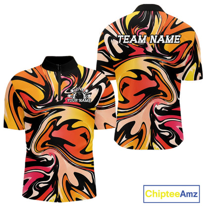Colorful abstract patterned shirt with 'Team Name' text on a white background, featuring the brand 'Chiptee Amz'.