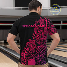 Load image into Gallery viewer, Custom Pink And Purple Polynesian Tribal Turtle Bowling Men Quarter-Zip Team Shirts Outfit IPHW10987
