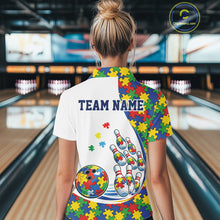 Load image into Gallery viewer, Custom Colorful Puzzles Autism Awareness Bowling Women Polo Shirt, Autism Acceptance Shirt IPHW11200