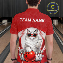 Load image into Gallery viewer, Custom Cool Ragdoll Cat With Funny Gesture Bowling Men Polo Shirt, Bowling Team Outfit IPHW11048