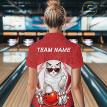 Load image into Gallery viewer, Custom Cool Ragdoll Cat With Funny Gesture Bowling Women Polo Shirt, Bowling Team Outfit IPHW11048