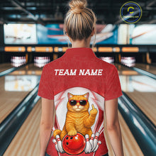 Load image into Gallery viewer, Custom Cool British Shorthair Cat With Funny Gesture Bowling Women Polo Shirt, Team Outfit IPHW11050