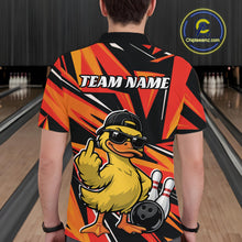 Load image into Gallery viewer, Custom Funny Yellow Duck Bowling Team Men Polo Shirt, Orange Duck Bowling Jerseys IPHW11119
