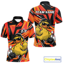 Load image into Gallery viewer, Custom Funny Yellow Duck Bowling Team Men Polo Shirt, Orange Duck Bowling Jerseys IPHW11119