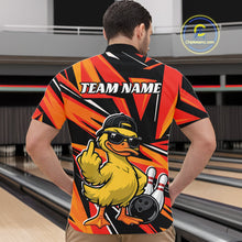 Load image into Gallery viewer, Custom Funny Yellow Duck Bowling Team Men Quarter-Zip Shirt, Orange Duck Bowling Jerseys IPHW11119