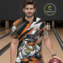 Load image into Gallery viewer, Custom Funny White Boss Duck Bowling Men Polo Shirt, Cool Duck Bowling Team Jerseys IPHW11123