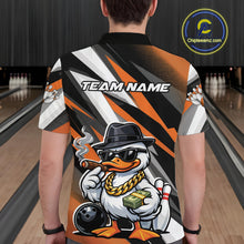 Load image into Gallery viewer, Custom Funny White Boss Duck Bowling Men Polo Shirt, Cool Duck Bowling Team Jerseys IPHW11123