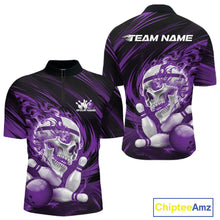 Load image into Gallery viewer, Purple and black sports jersey with skull design and 'Team Name' text on a white background.
