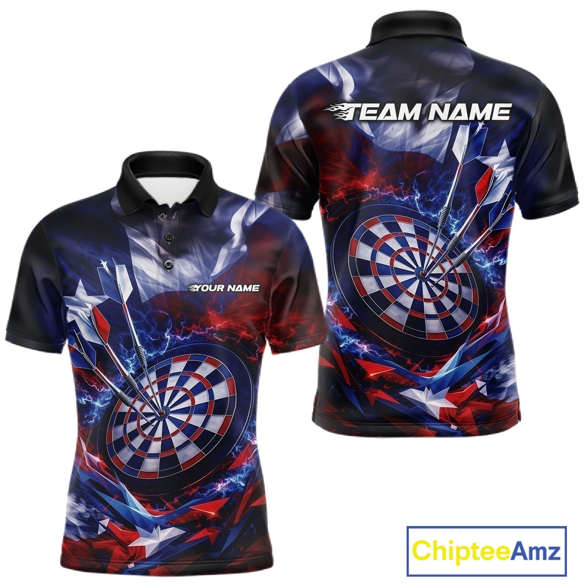 Custom Thunder Lightning Texas Flag Dart Team Shirts For Men, Women And Kids, Texas Dart Jerseys IPHW10402