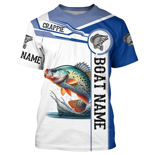 Crappie fishing UV protection Customize name and boat name crappie tournament shirts NQS3014