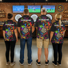 Load image into Gallery viewer, Colorful watercolor Dartboard Shirt for mens Custom Dart jerseys for team, dart league shirts NQS11397