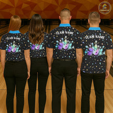 Load image into Gallery viewer, Hologram colors geometric pattern Black Bowling Shirts for Men Custom Team Bowling League Jersey NQS11607