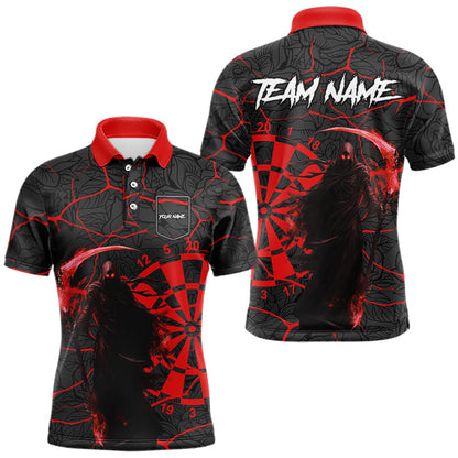 Men Darts shirts Custom black and red reaper skull Darts Team Jerseys, Darts gifts NQS9481