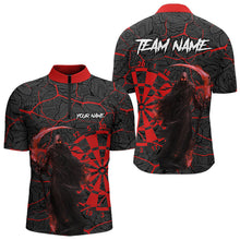 Load image into Gallery viewer, Men Darts shirts Custom black and red reaper skull Darts Team Jerseys, Darts gifts NQS9481