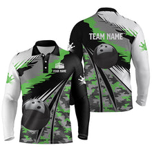 Load image into Gallery viewer, black personalized bowling shirt for bowling – custom name design side view