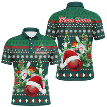Load image into Gallery viewer, Funny ugly Christmas Green Men's Bowling Shirts Custom Team Bowling Jerseys Xmas Gift for bowlers NQS8894