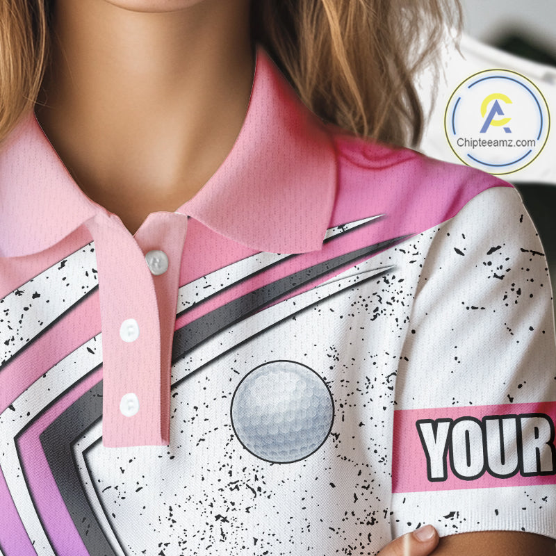 Women golf polo shirts purple gradient pattern custom team golf shirts, golf tops for ladies NQS10089