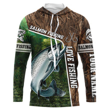 Load image into Gallery viewer, Personalized Chinook Salmon Fishing Shirts, Love Fishing Camo fish on 3D All Over Printed Shirts NQS5899